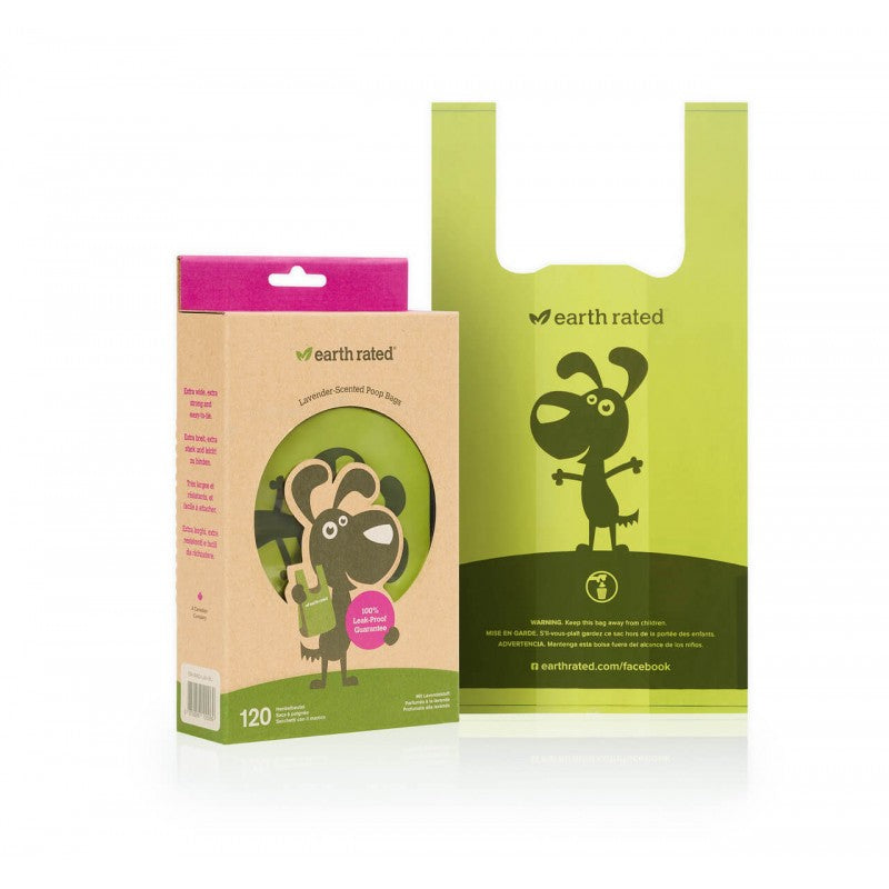 Earth Rated Bolsas con asas (120 bolsas) 13.5x7 cm