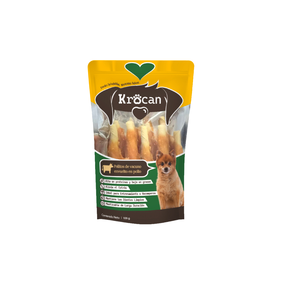 Krocan Palitos de vacuno envuelto en pollo 100 g
