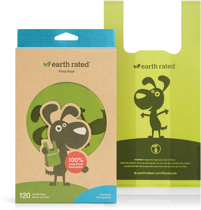 Earth Rated Bolsas con asas (120 bolsas) 13.5x7 cm