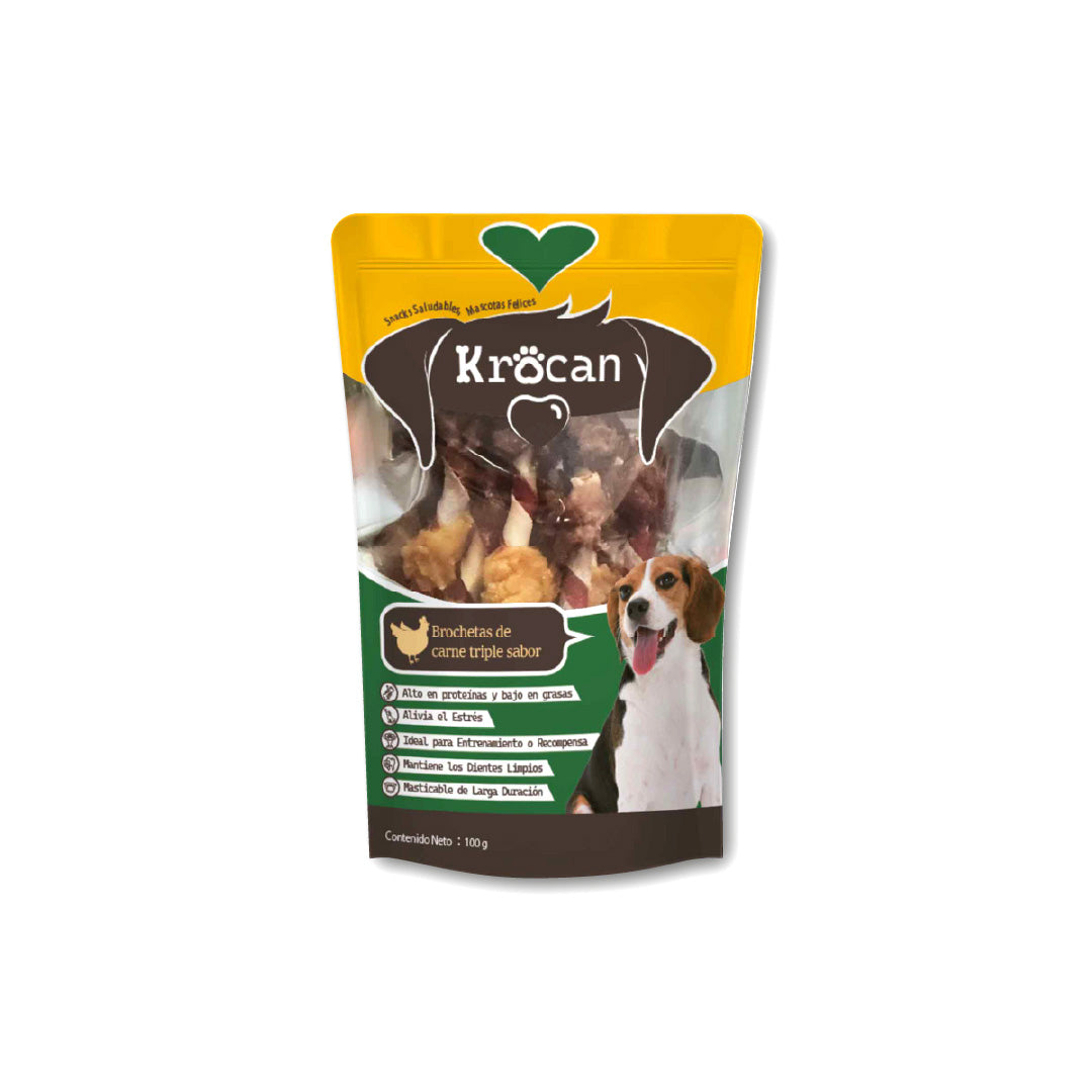 Krocan Brochetas de carne triple sabor 100 g