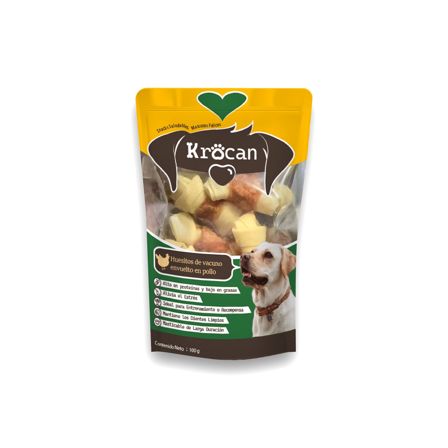 Krocan Huesitos de vacuno envuelto en pollo 100 g