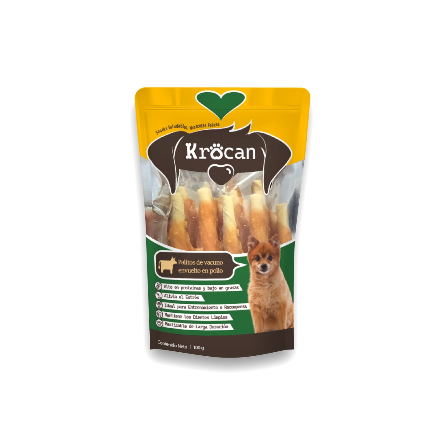 Krocan Palitos de vacuno envuelto en pollo 100 g