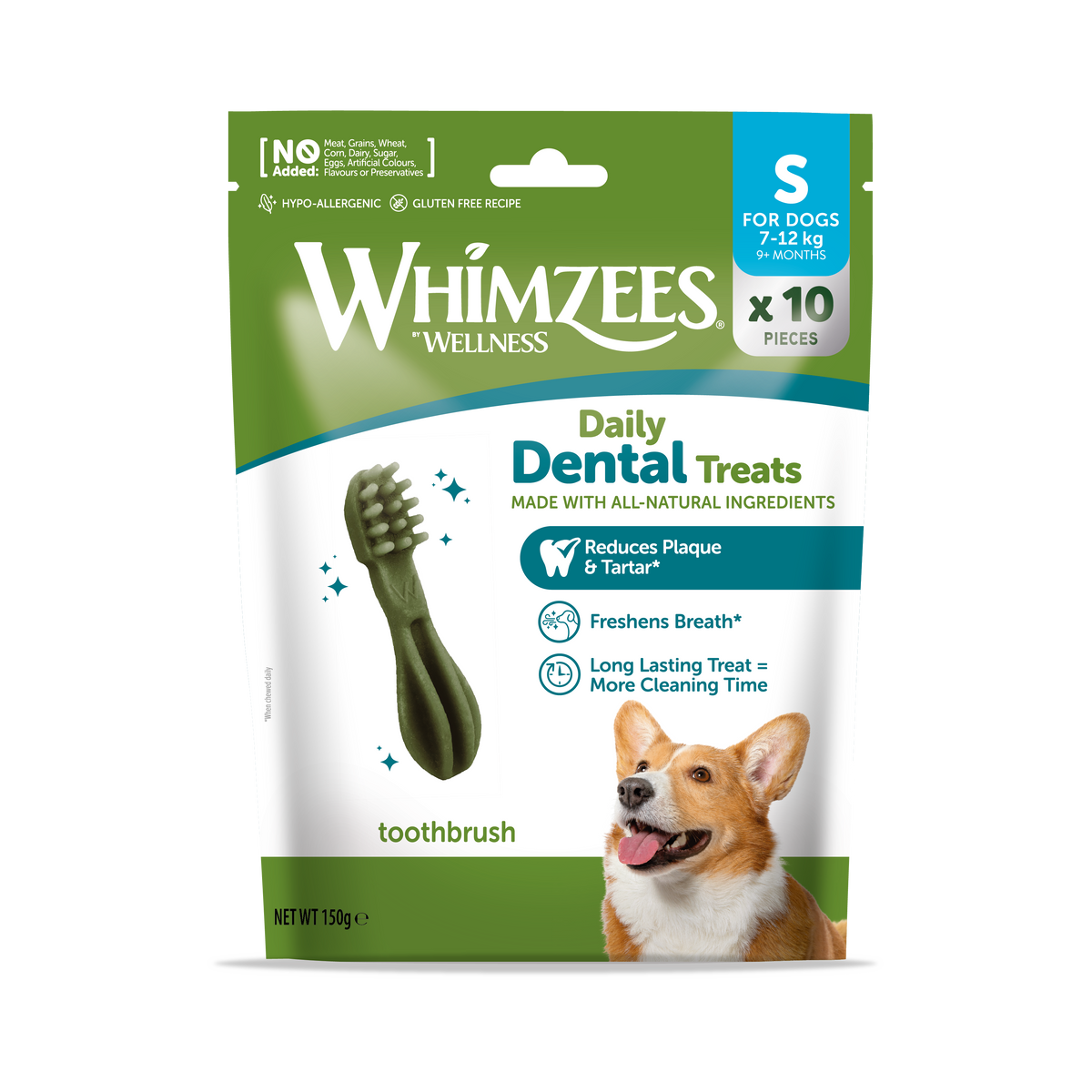 Snack Dental Whimzees Toothbrush S 10 uds Aliento Fresco