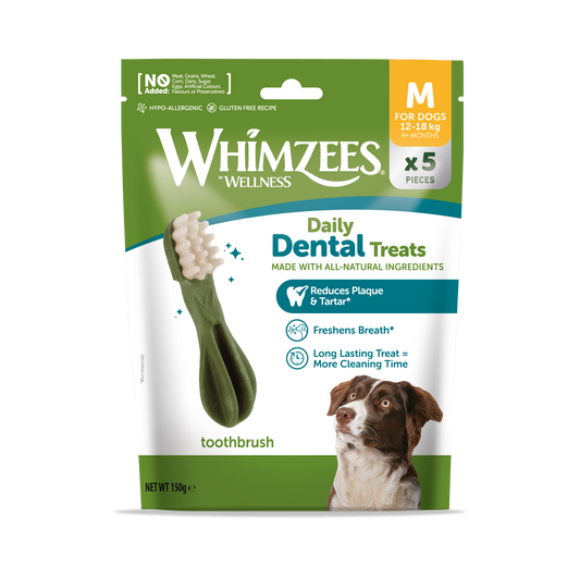 Snack Dental Whimzees Toothbrush M 5 uds Aliento Fresco