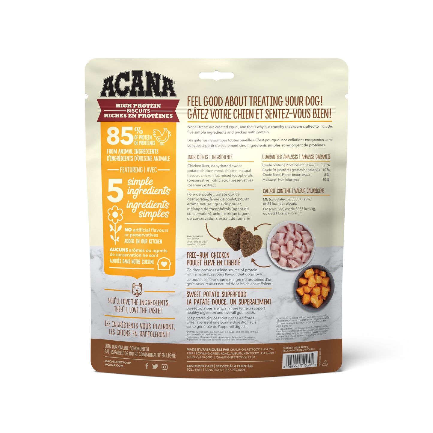 Acana Crunchy Biscuits Chicken High Protein Large 255GR