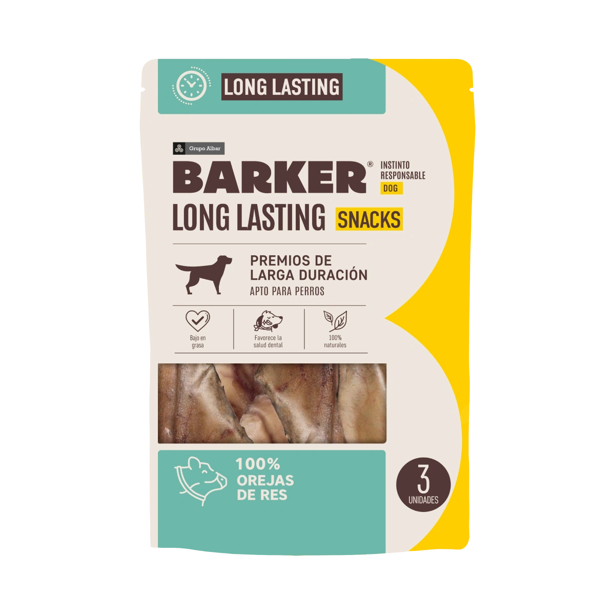 Barker Long Lasting Snacks Orejas de Res 3uds