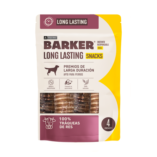 Barker Long Lasting Snacks Tráqueas de Res 4uds