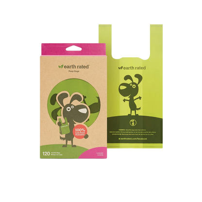 Earth Rated Bolsas con asas (120 bolsas) 13.5x7 cm