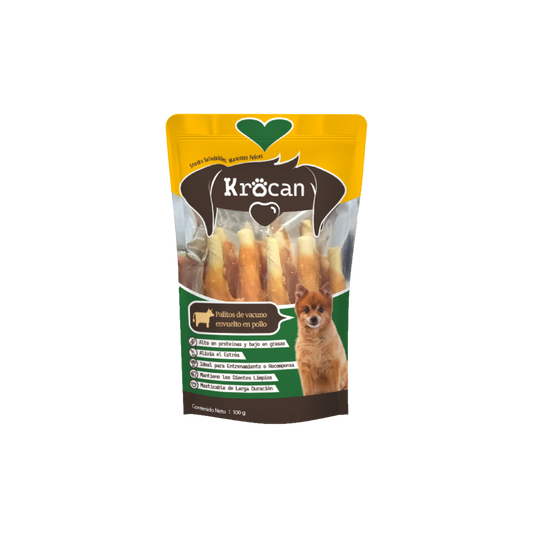 Krocan Palitos de vacuno envuelto en pollo 100 g