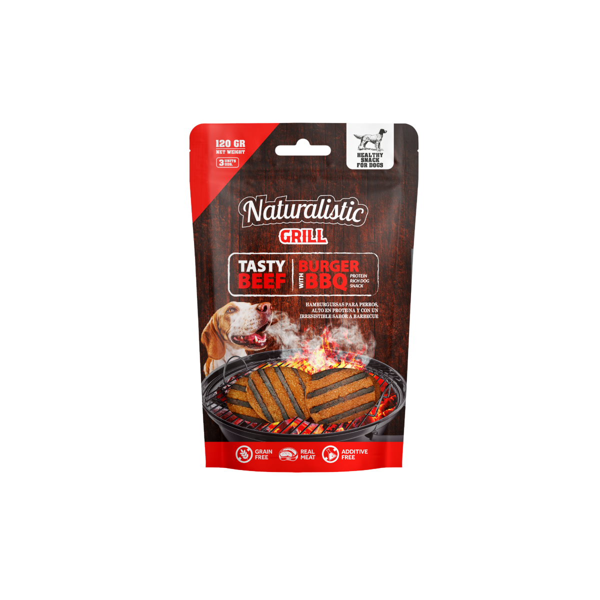 Naturalistic Grill Tasty Beef Burger BBQ 120gr