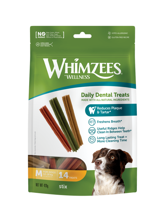 Snack Dental Whimzees Stix M 14 uds.