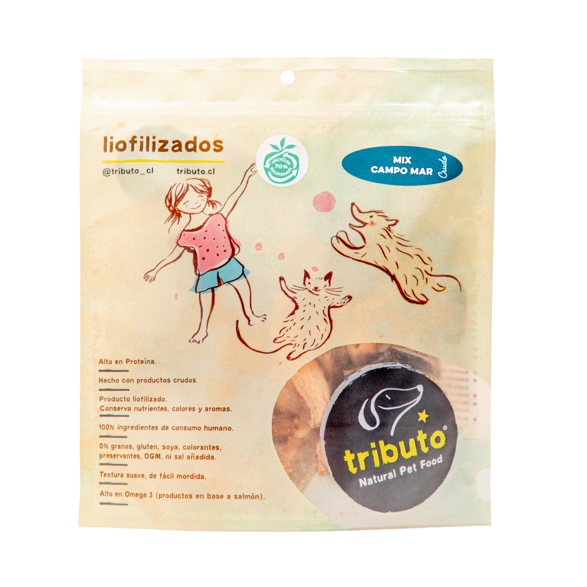 Snack Tributo Crudo Mix Campo Mar (Salmón/Higado de Vacuno)