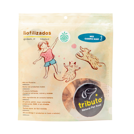 Snack Tributo Crudo Mix Campo Mar (Salmón/Higado de Vacuno)