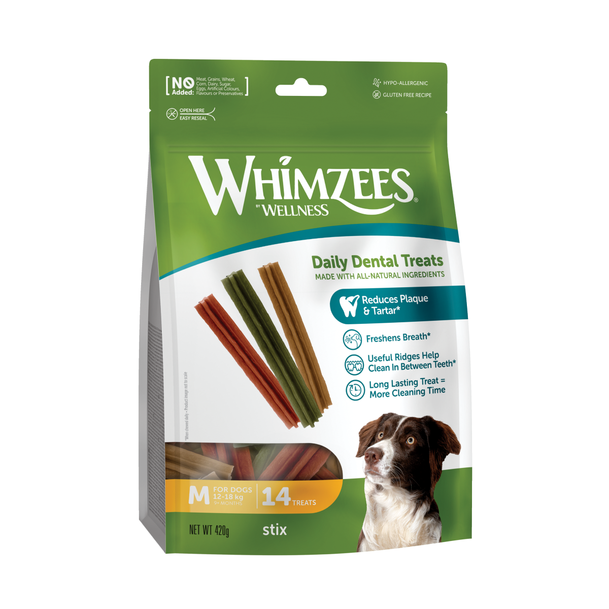 Snack Dental Whimzees Stix M 14 uds.
