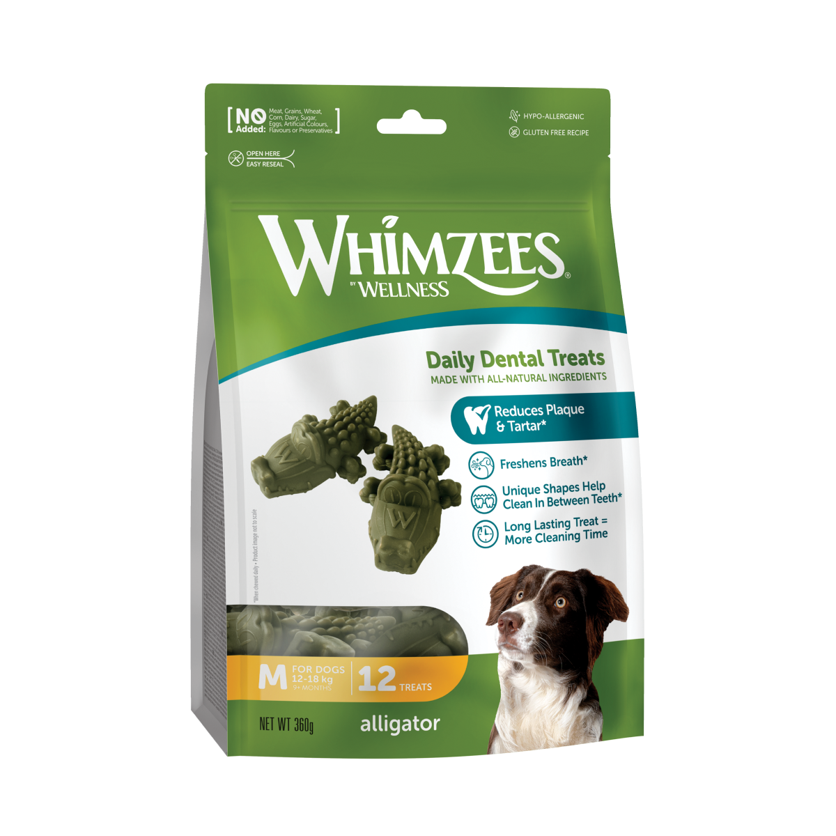 Snack Dental Whimzees Alligator M 12 uds.