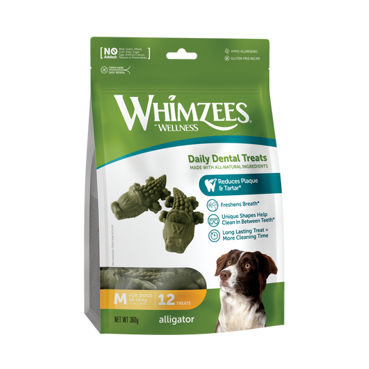 Snack Dental Whimzees Alligator M 12 uds.
