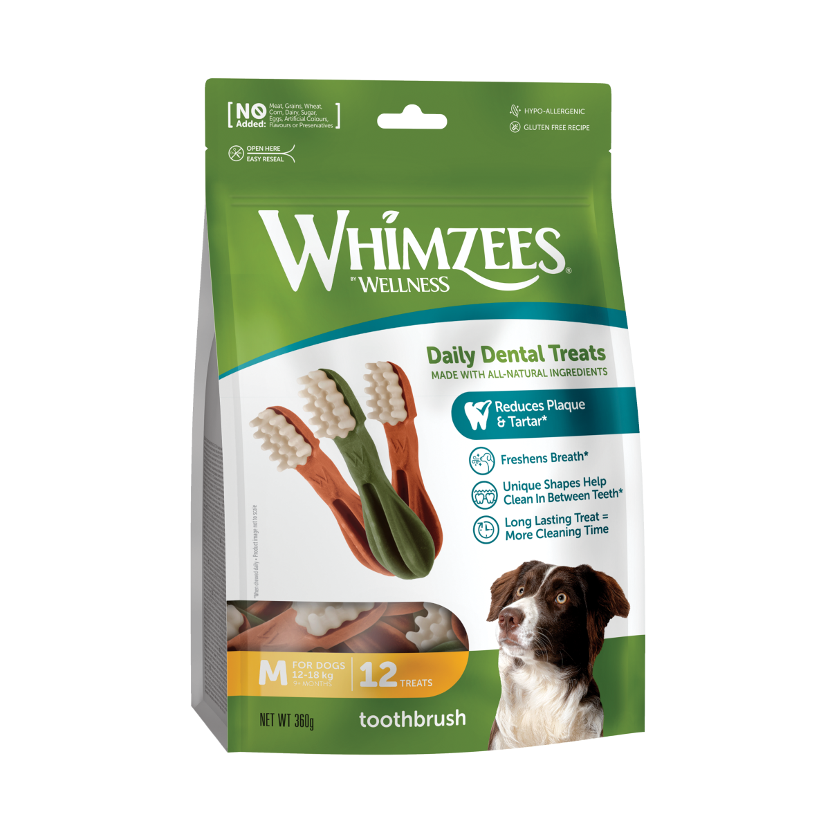 Snack Dental Whimzees Toothbrush M 12 uds.