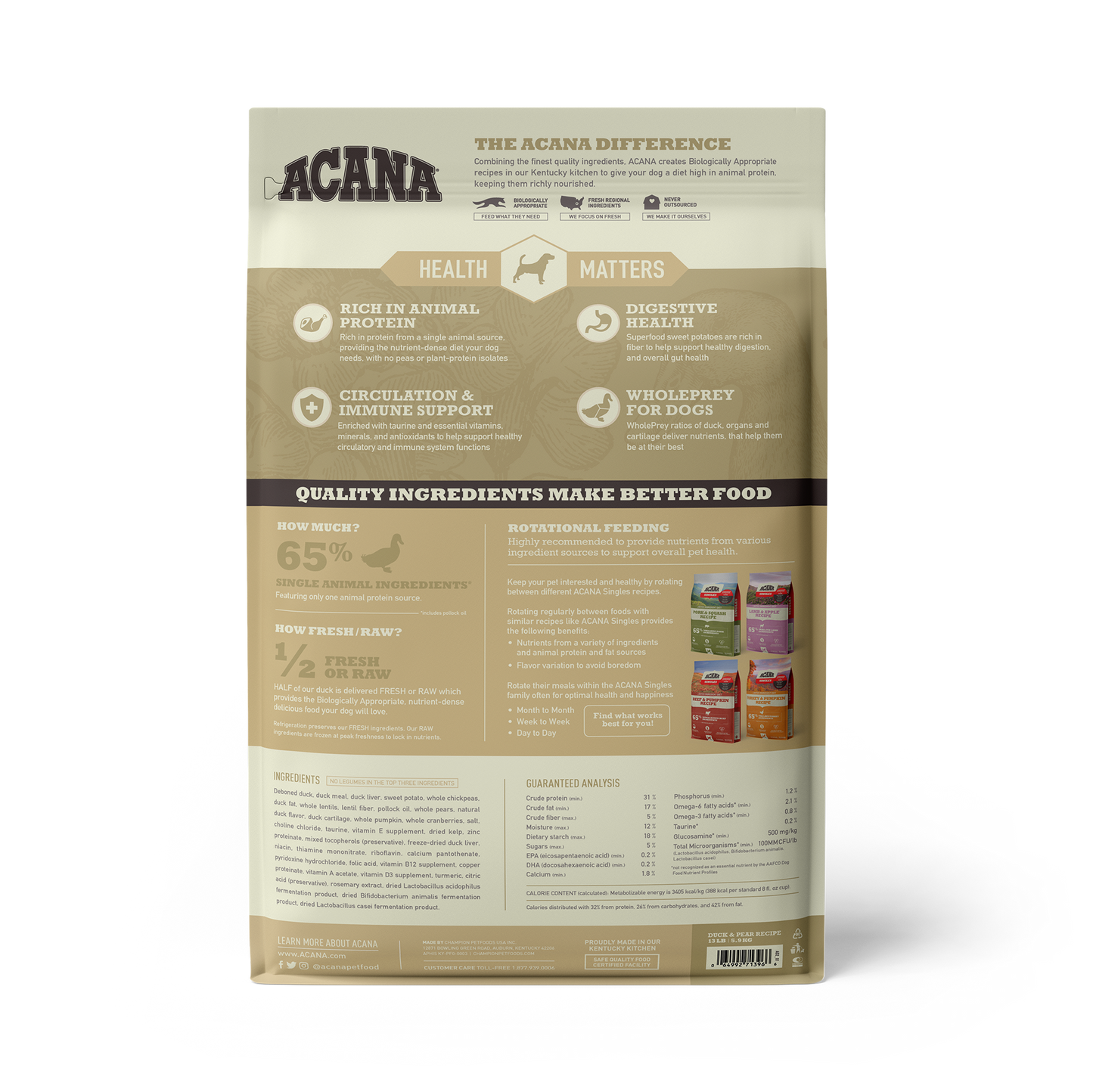 Acana Dog Singles Duck & Pear
